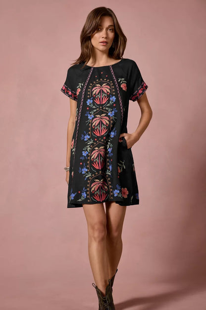 RAGLAN SEAMED DRESS