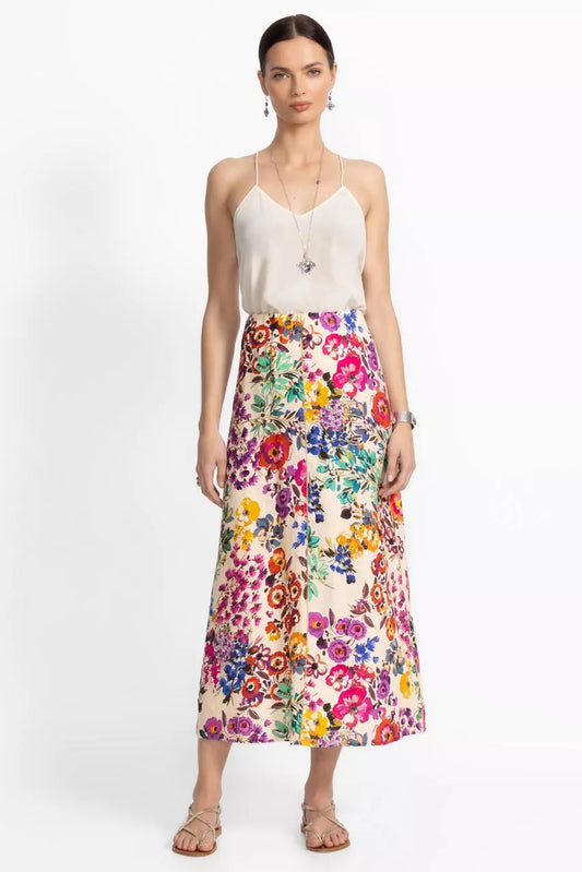 LINEN SEAMED SKIRT