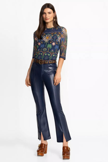 THE SLIT FLARE VEGAN LEATHER PANT
