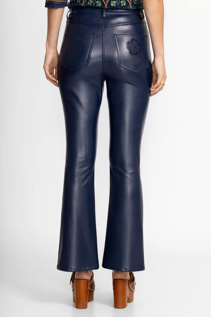 THE SLIT FLARE VEGAN LEATHER PANT