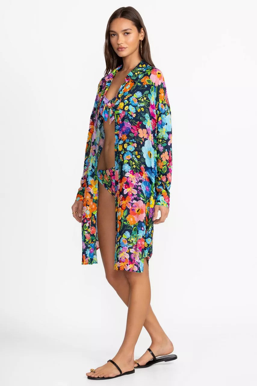 WILD BLOOM LONG SHIRT DRESS