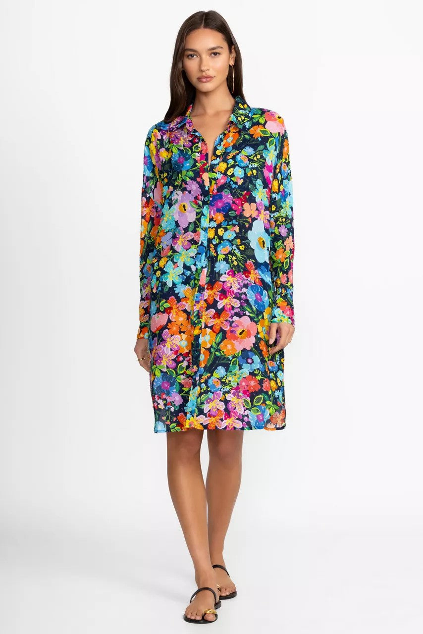 WILD BLOOM LONG SHIRT DRESS