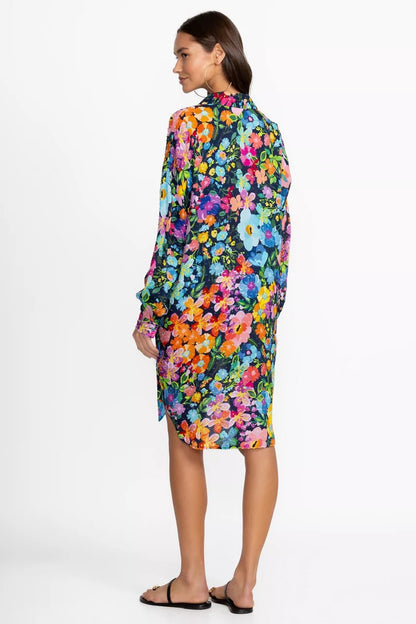 WILD BLOOM LONG SHIRT DRESS
