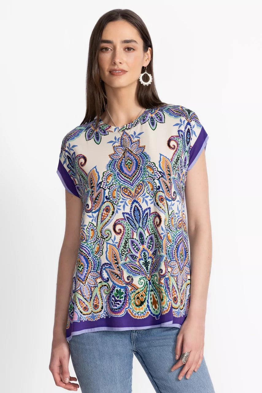 THE JANIE FAVORITE CREW NECK DRAPED TEE
