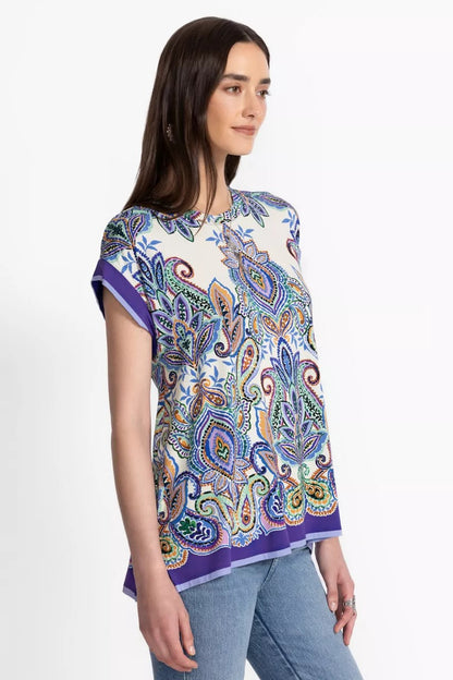 THE JANIE FAVORITE CREW NECK DRAPED TEE