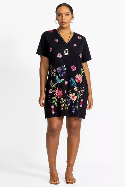 BUTTON NECK KNIT DRESS