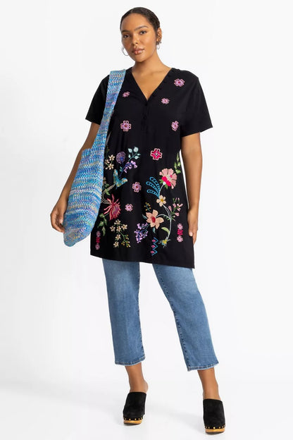 BUTTON NECK KNIT DRESS