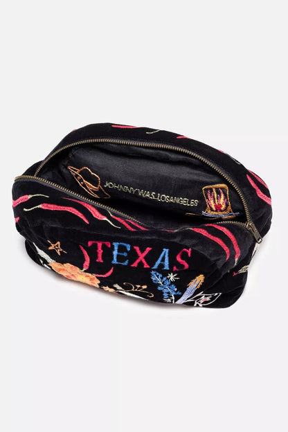 TEXAS COTTON VELVET MAKEUP BAG