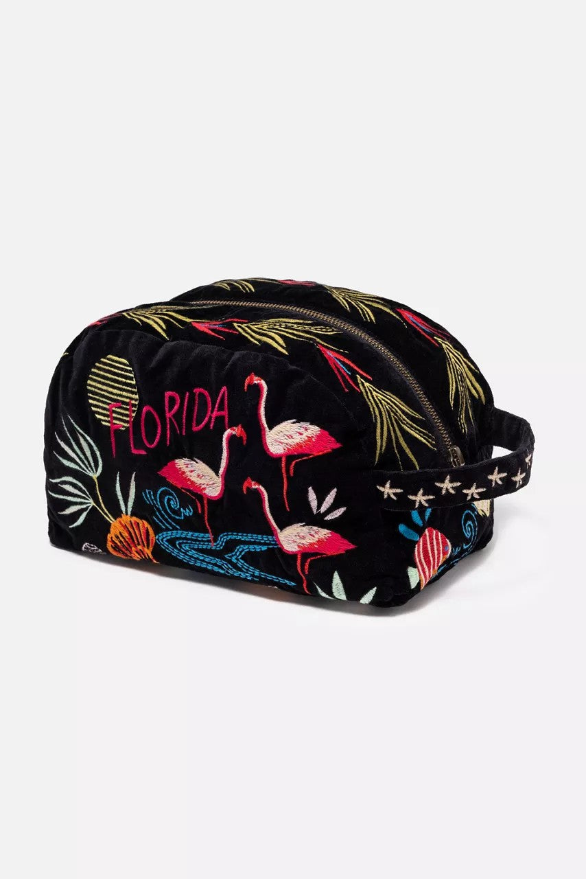FLORIDA COTTON VELVET MAKEUP BAG