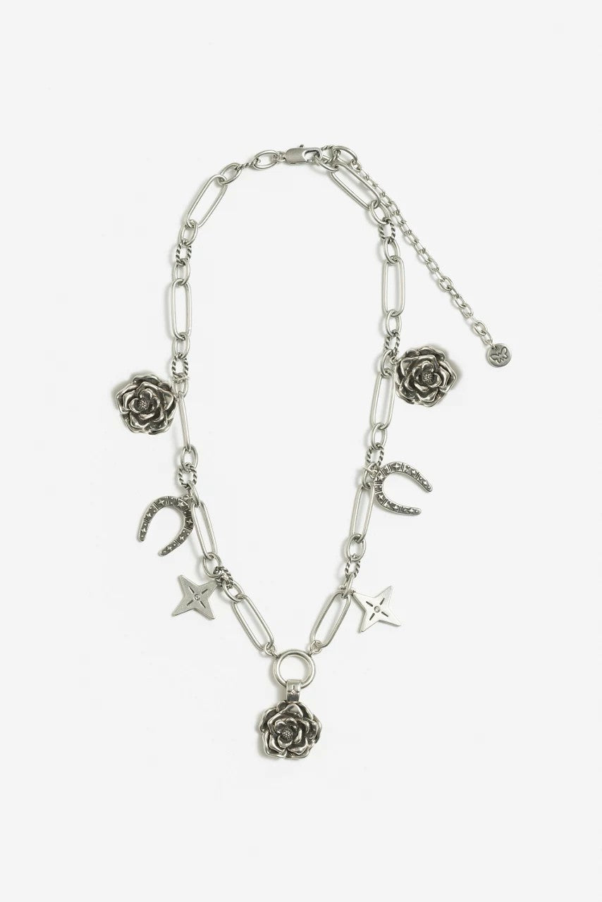 WESTERN ROSE CHARM NECKLACE