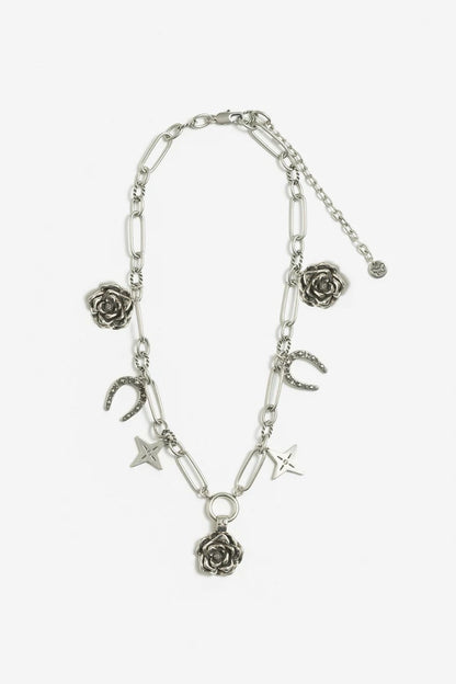 WESTERN ROSE CHARM NECKLACE