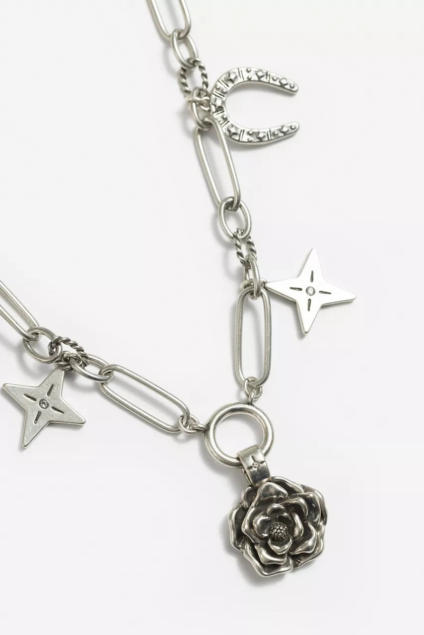 WESTERN ROSE CHARM NECKLACE
