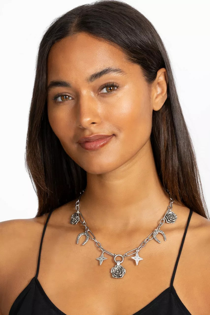 WESTERN ROSE CHARM NECKLACE