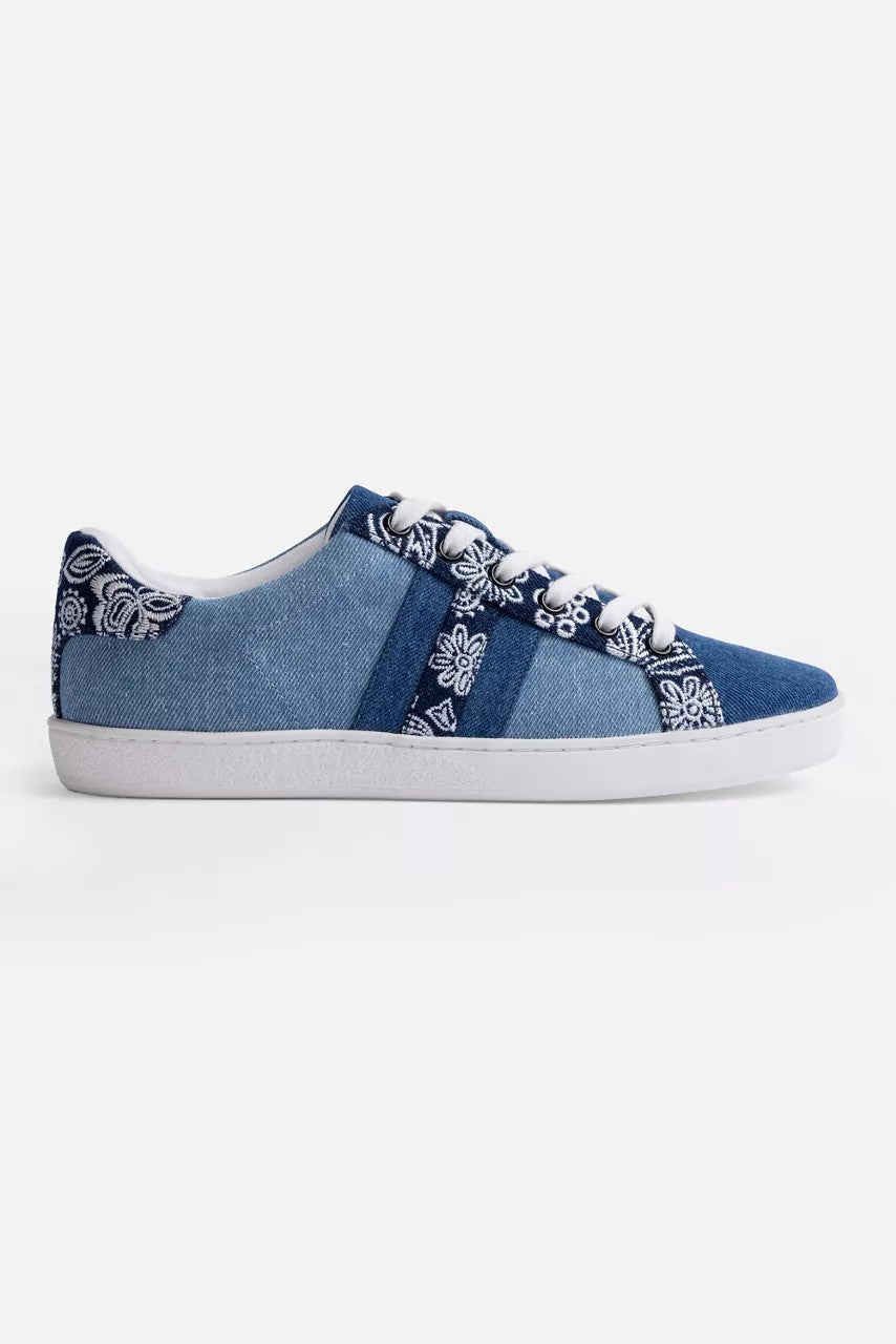 BANDANA EMBROIDERED DENIM SNEAKER