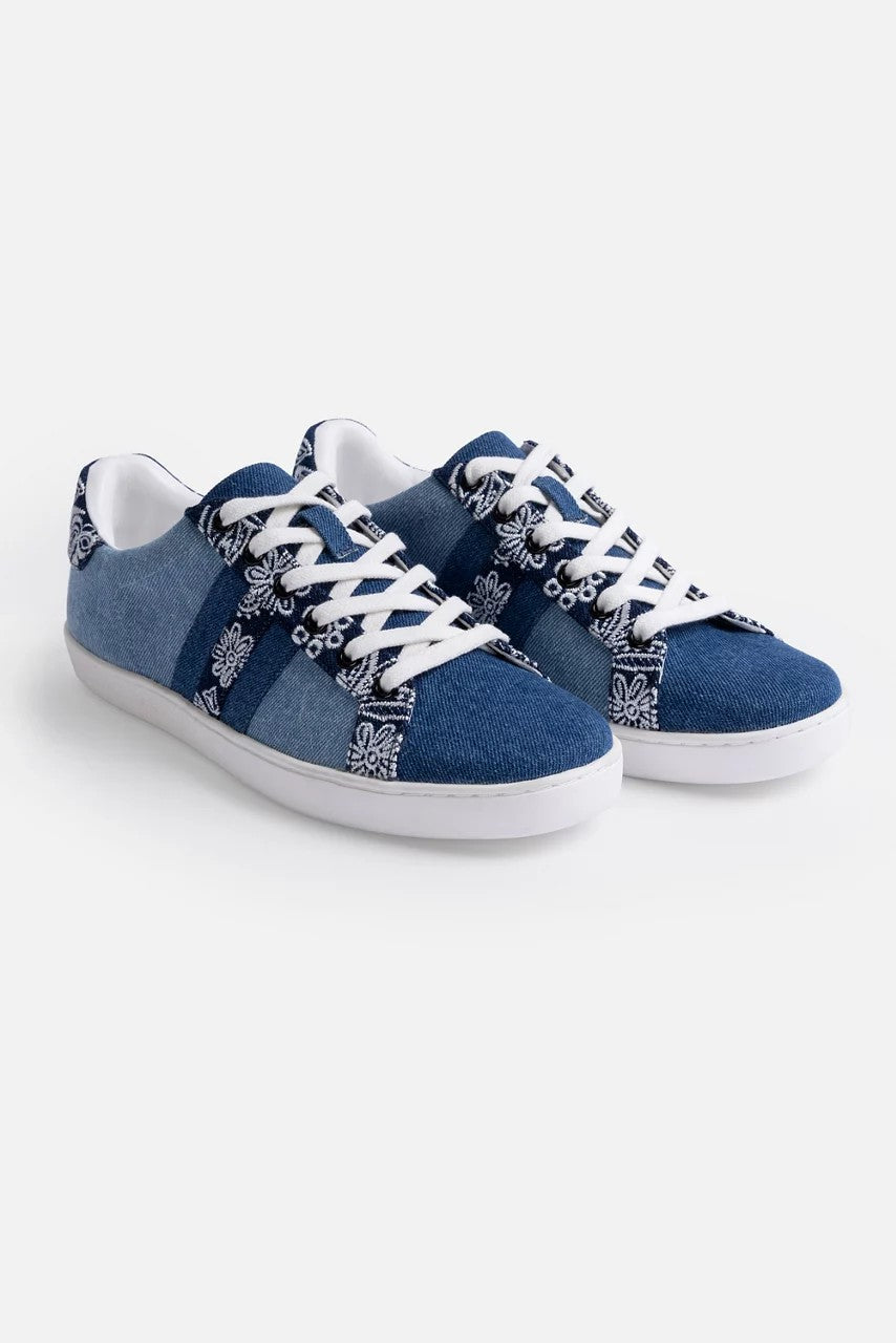 BANDANA EMBROIDERED DENIM SNEAKER