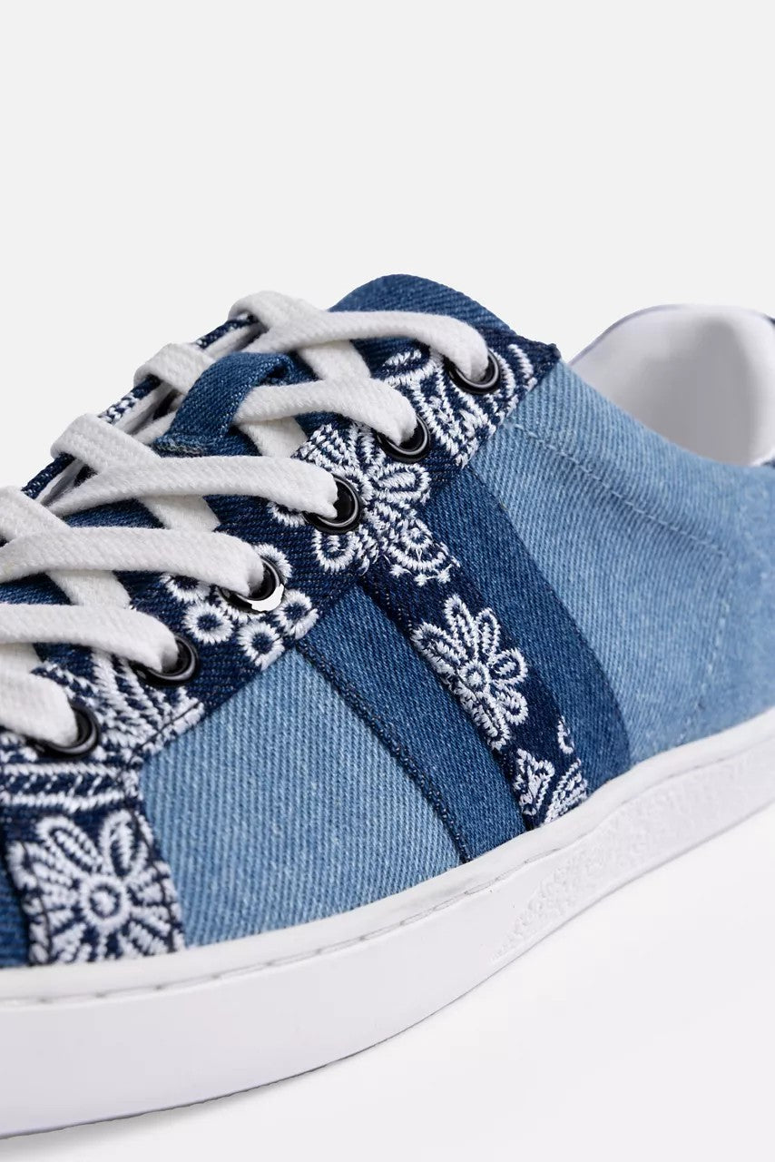 BANDANA EMBROIDERED DENIM SNEAKER