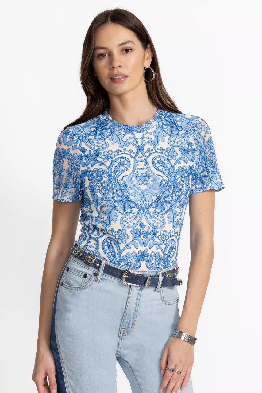 ELEANOR SHORT SLEEVE MESH TEE