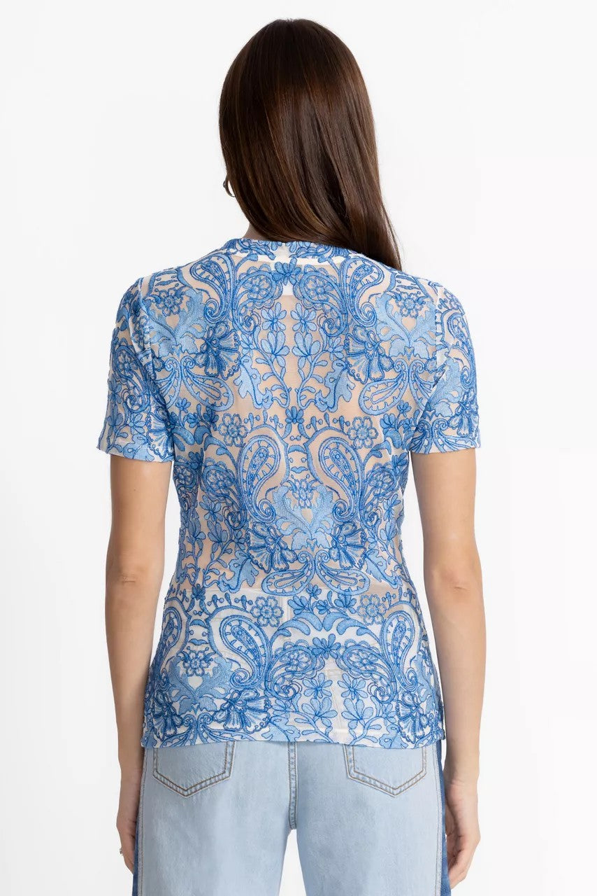 ELEANOR SHORT SLEEVE MESH TEE