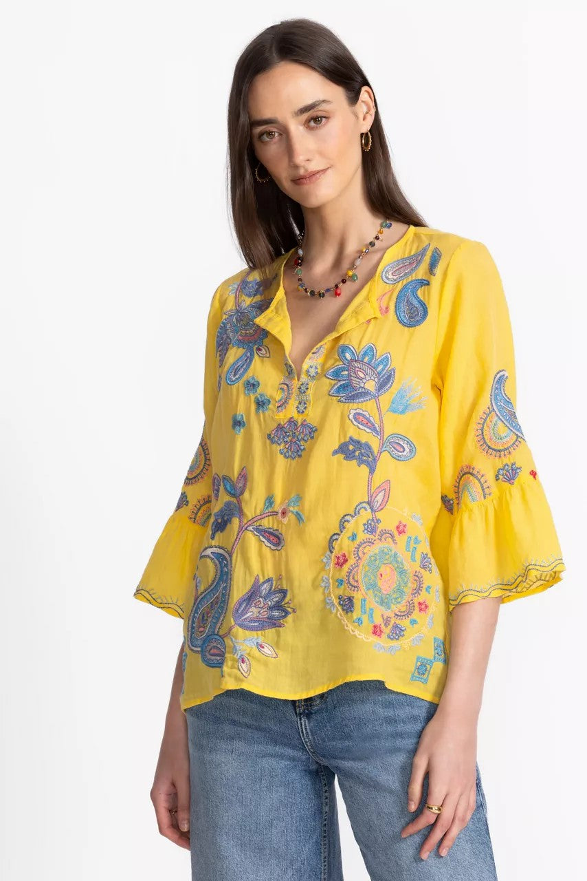 RUFFLE SLEEVE BLOUSE