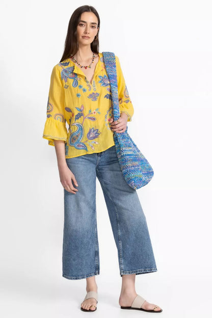 RUFFLE SLEEVE BLOUSE