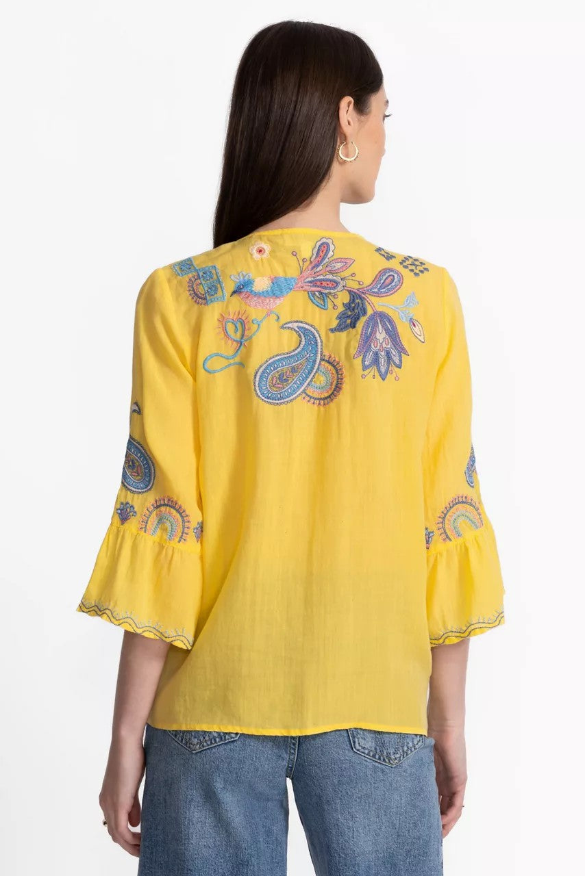 RUFFLE SLEEVE BLOUSE
