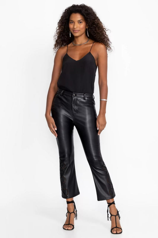 THE CROPPED BABY BOOT VEGAN LEATHER PANT