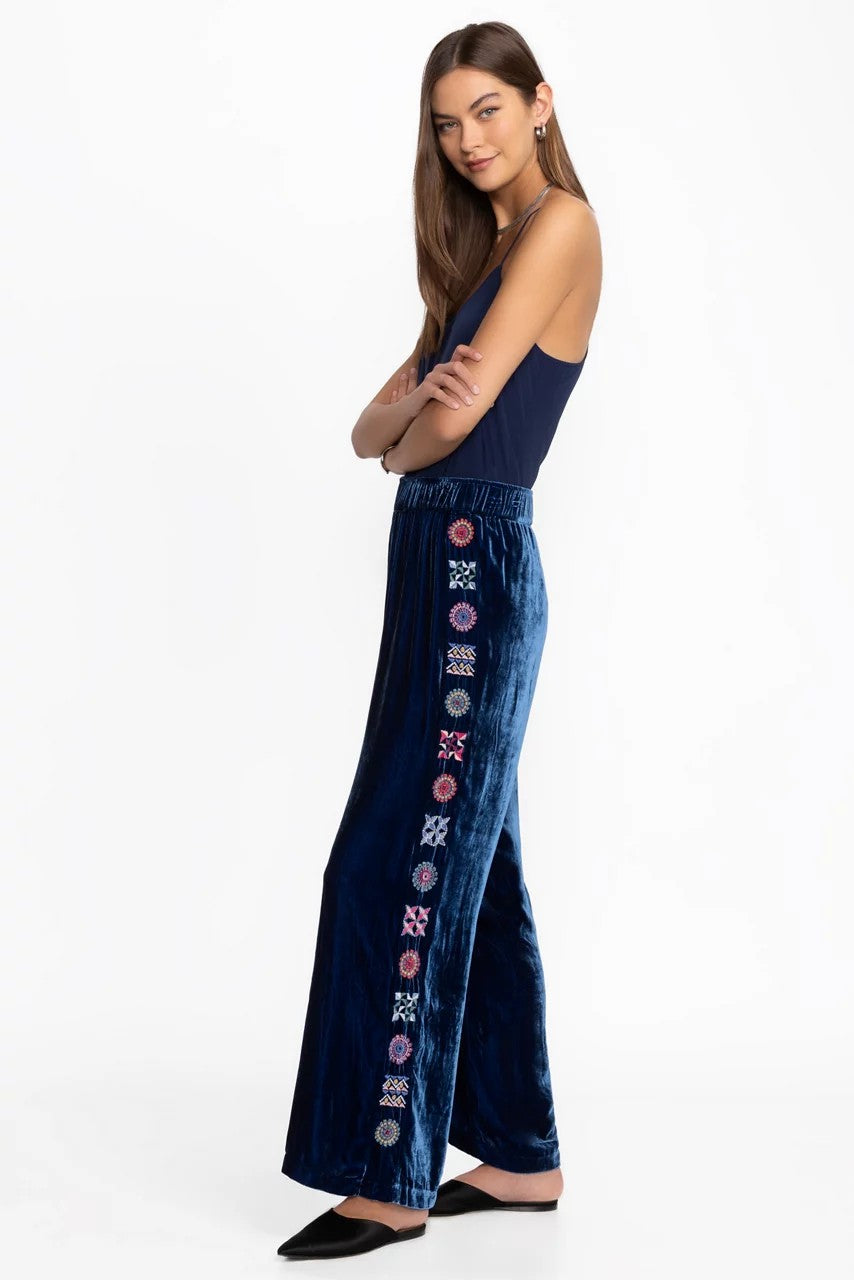 VELVET WIDE LEG PANT