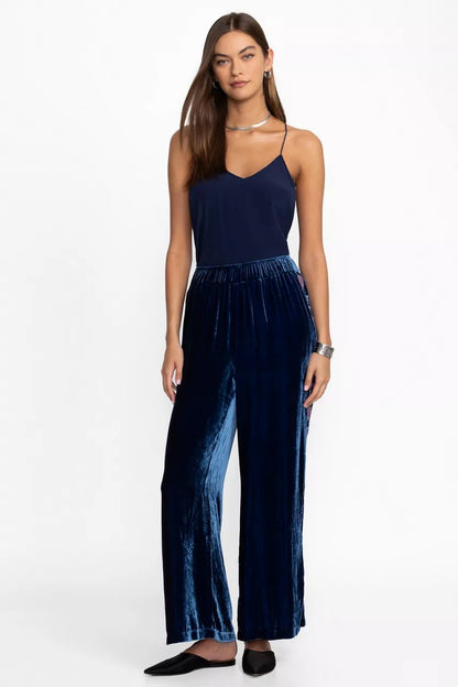 VELVET WIDE LEG PANT