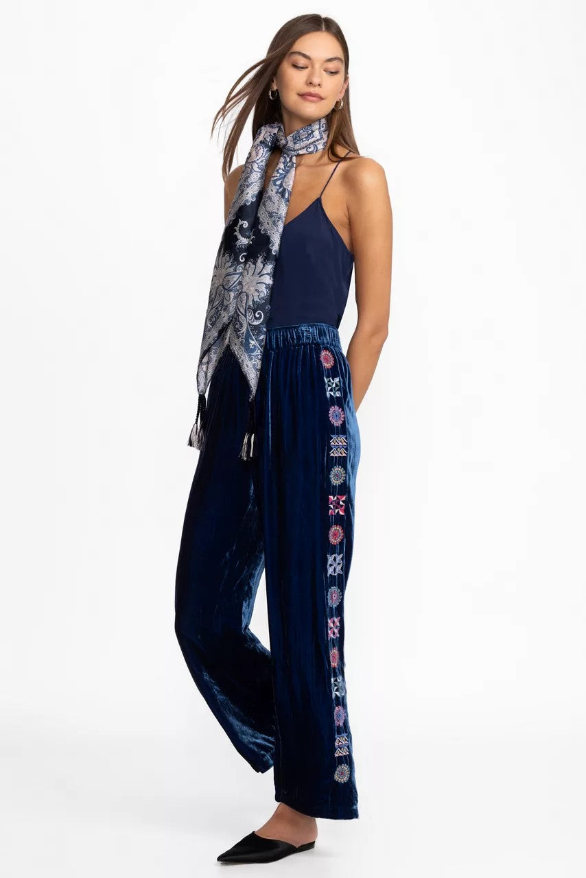 VELVET WIDE LEG PANT